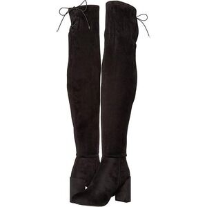 Chinese Laundry King Suede Black Over The Knee Boots Women's Size 7 NEW
